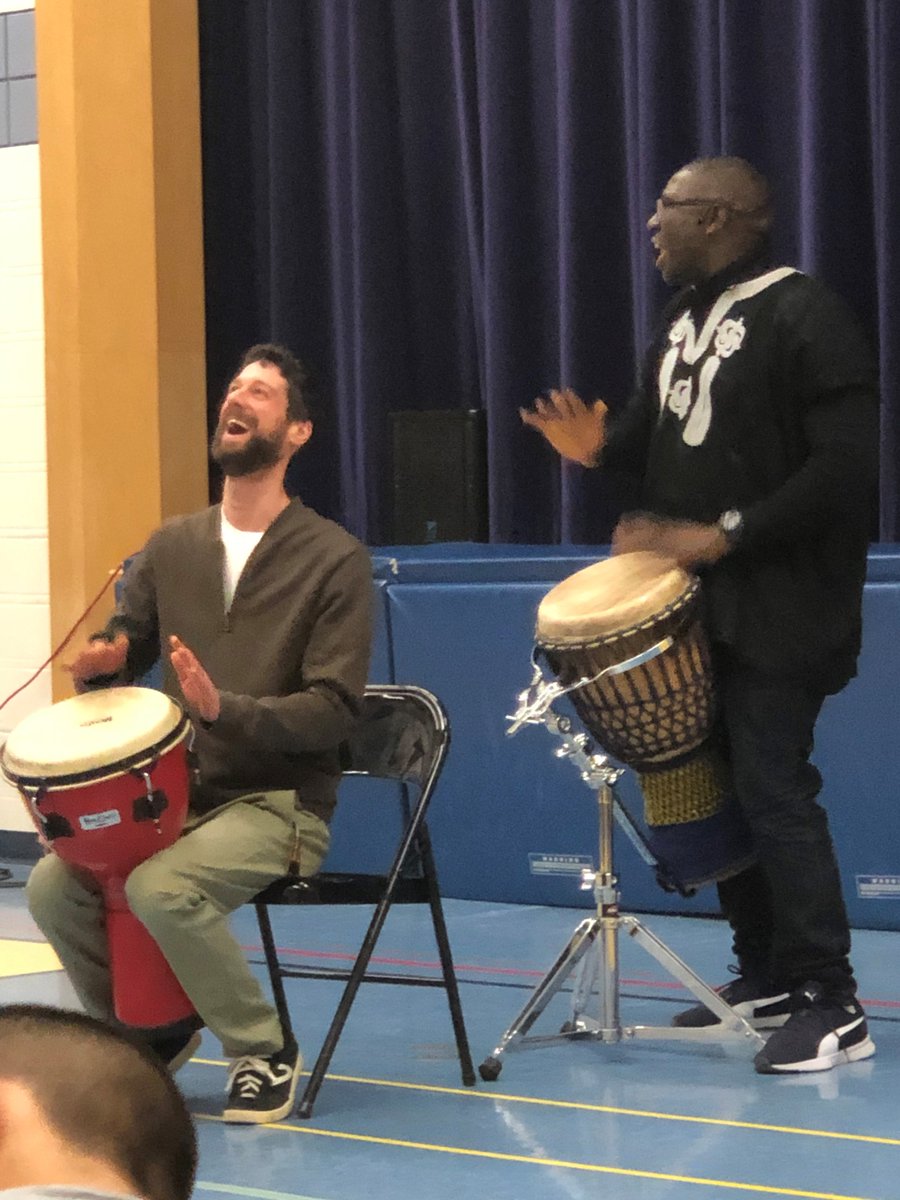 Bernard_lib's tweet photo. Staff and students enjoyed a day of drumming and learning about Black Canadian Heroes with Babarinde Williams from "Drums et al".  A great way to start Black History Month. https://t.co/Cuk6khxamW