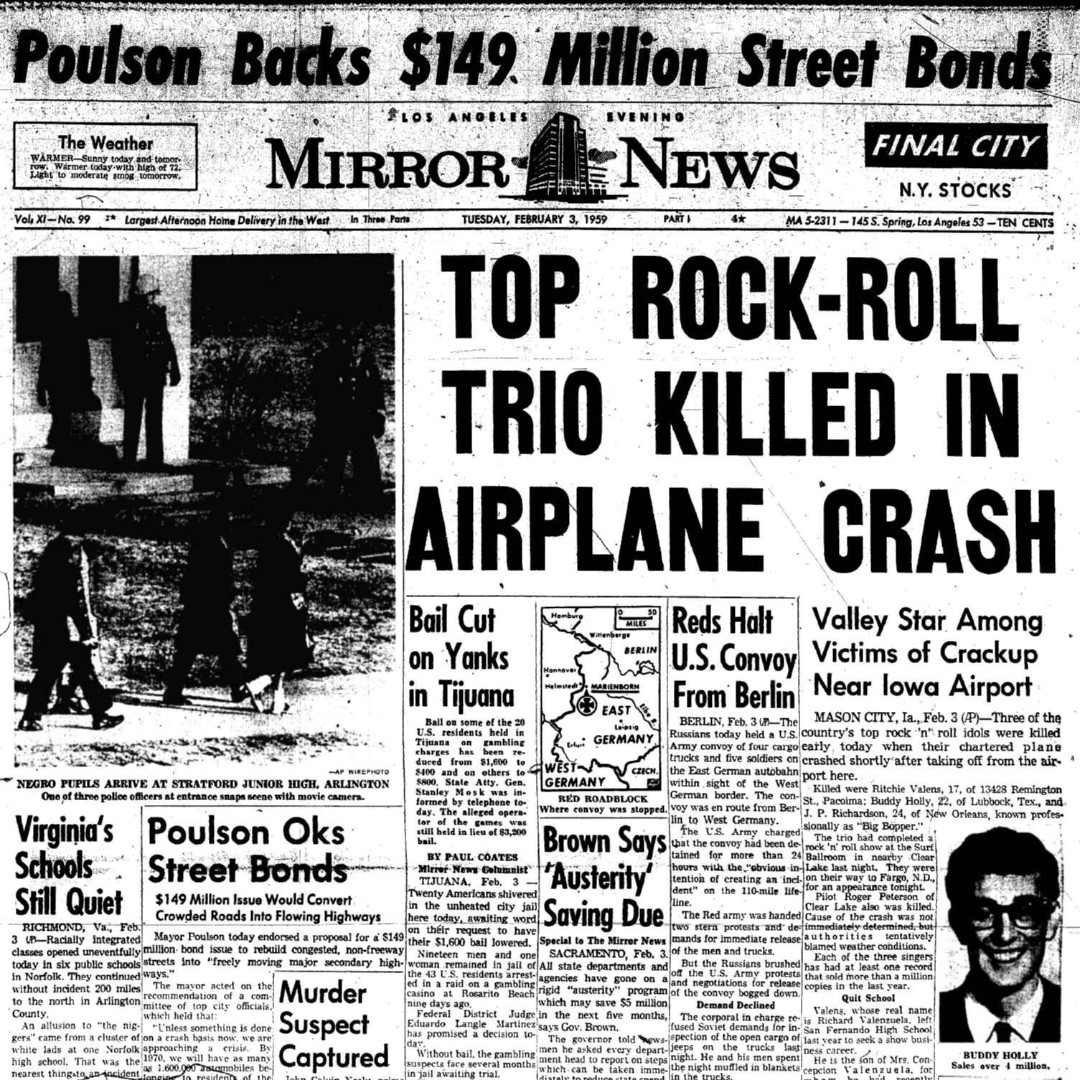Flashback2Never's tweet image. This day in 1959, Buddy Holly, The Big Bopper, and Richie Valens died in a plane crash. "American Pie" by Don McLean pays homage to this tragic day.
.
.
.
.
#Flashback2Never #podcast #podcasts #podcasting #scriptedpodcast #alternatehistory #musichistory #thisweekinmusic