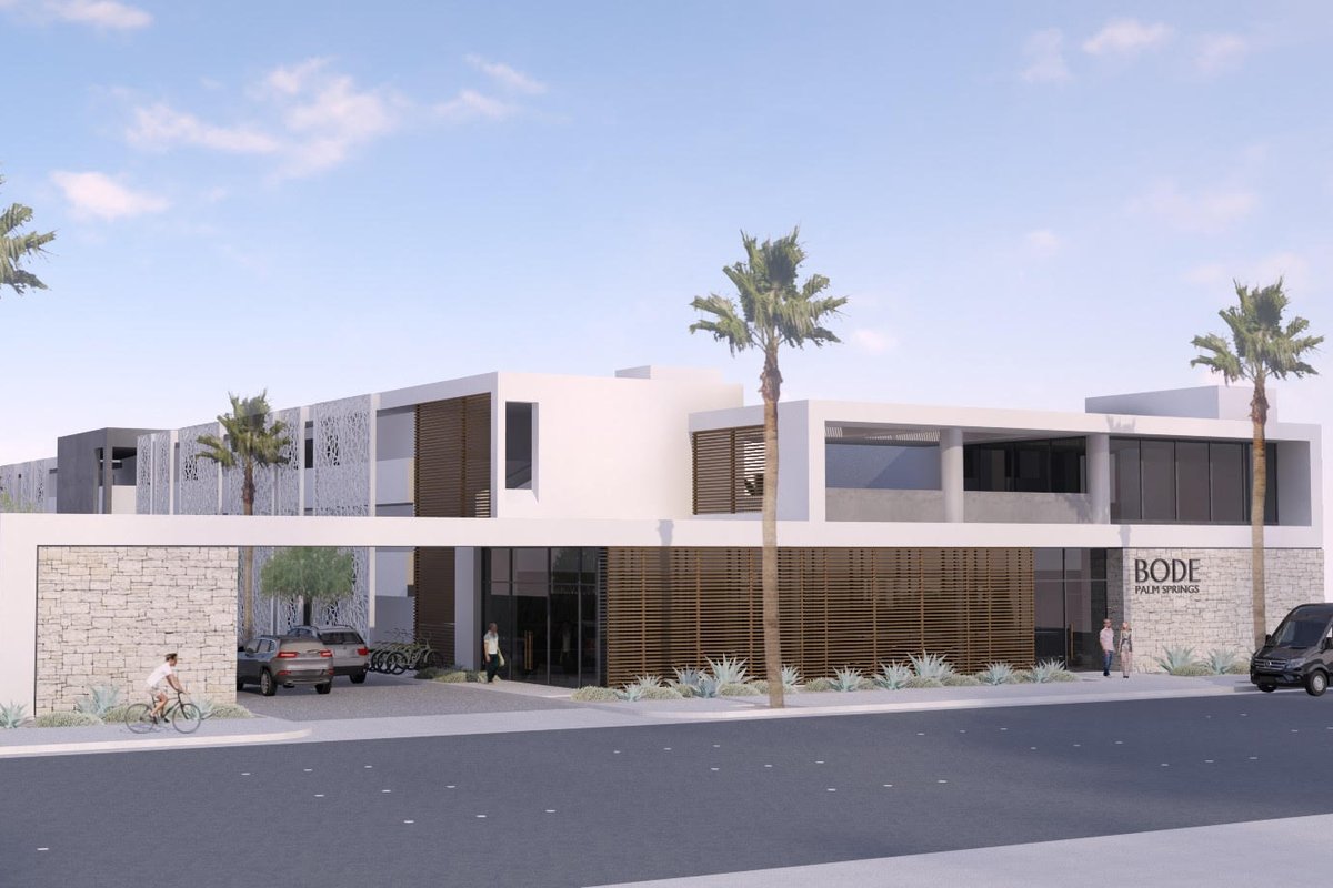 ext54's tweet image. #SNEAKPEEK of @TheBodeLife's upcoming Palm Springs location opening later this year. Breaking ground today!! #54Clients #PalmSprings #HotelOpening