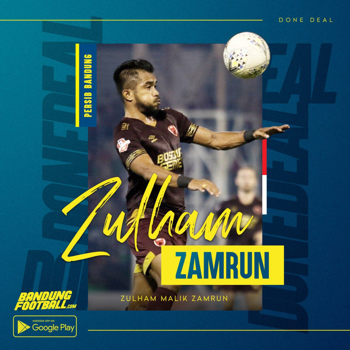 bandungfootball's tweet photo. #DONEDEAL!
Deal no 4, welcome back to Persib Bandung, President Cup 2015 edition winner, Zulham Zamrun!
#TransferActivity #Persib #PersibBandung #Bandung #BandungFootballCom #BandungFootball #Football https://t.co/lq1ntpyKdR