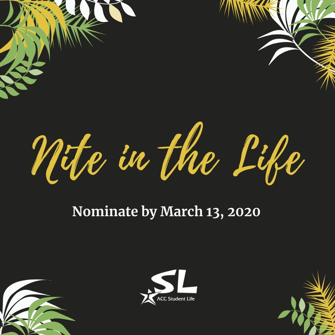 accstudentlife's tweet photo. Nominations are now open for the 20th Annual Nite in the Life Recognition Ceremony. What a special time to nominate an @accdistrict someone who deserves to be recognized at this exclusive event. #NIL2020 #ACCSL
π https://t.co/utJcU0lvUC https://t.co/4g7DTkQ8kY