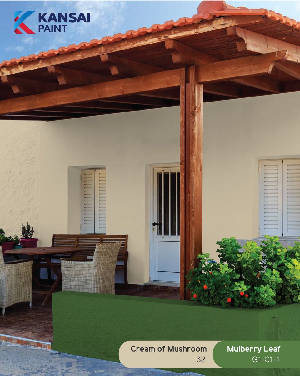 ColouringLifeID's tweet image. Rumah tampak lebih asri dengan warna Cream of Mushroom dan aksen hijau Mulberry Leaf dari tren warna favorit Kansai Paint 2020.

Siapa yang sudah coba warna ini untuk di rumah? 😊