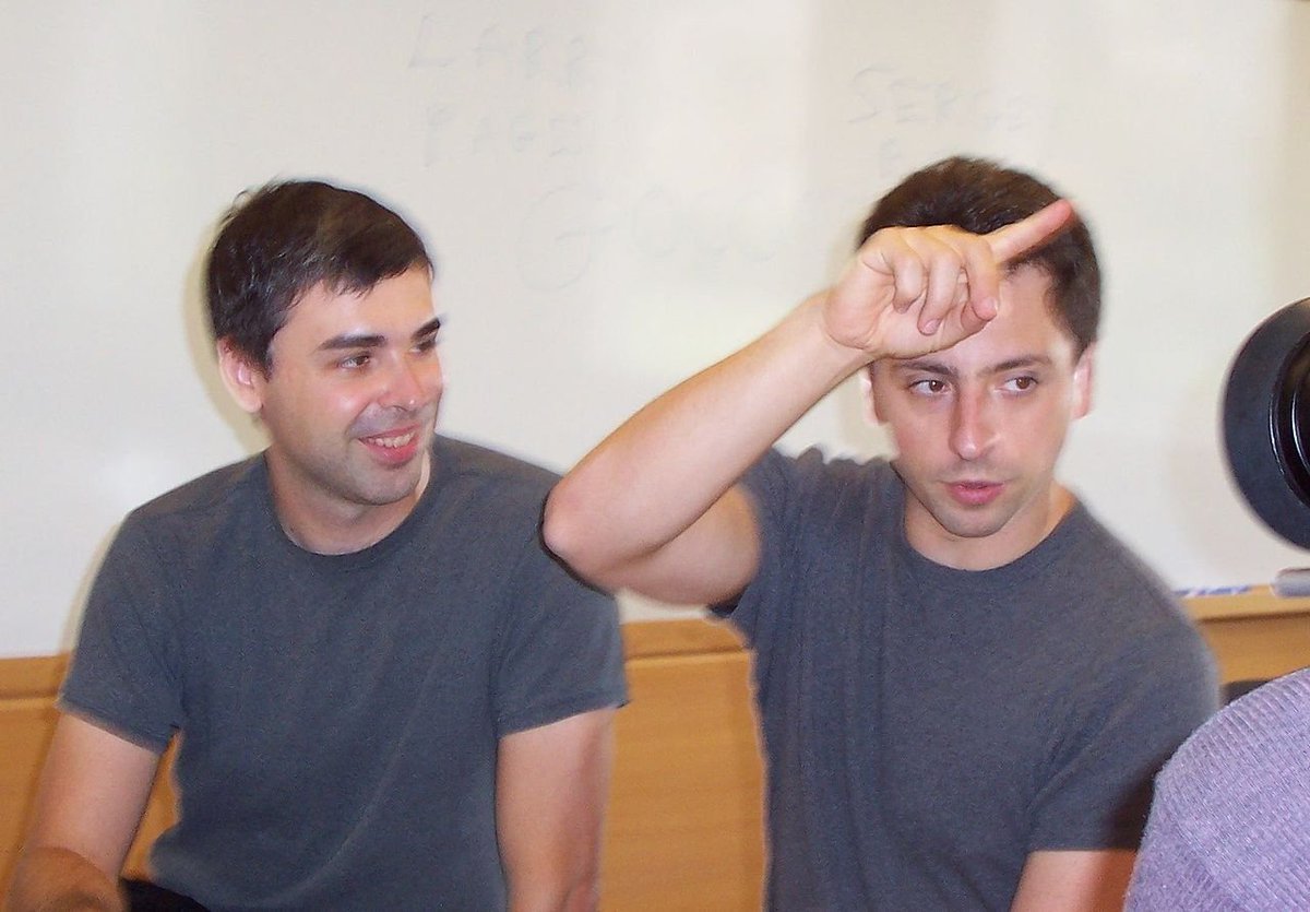 4/ About this time two Stanford post-graduate students were becoming friends and exploring future projects together. Enter Larry Page and Sergey Brin.