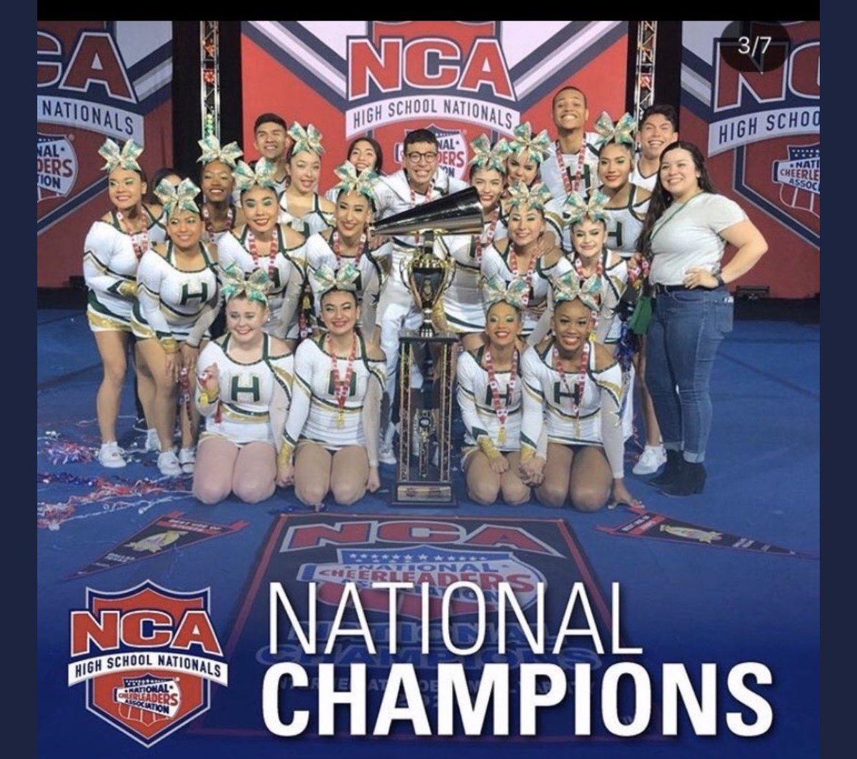 Congratulations 🎊 Huskies on there 7th NCA Win they did it again 💛💚💛💚💛💚💛🐾🐾🐾