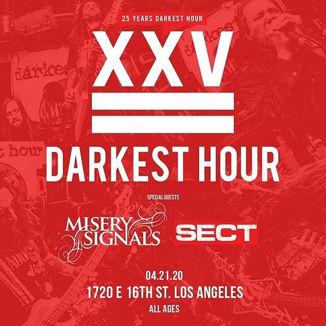 church8thday's tweet photo. Celebrating 25 years of @darkest_hour_official at @1720warehouse !!! Tickets are on sale, NOW!! @pinuppresents @miserysignals @sectxvx #metalcore #melodicdeathmetal #metallichardcore #losangelesunderground #diypromoter https://t.co/LjByTdV7Ie https://t.co/5rjpJkej0P