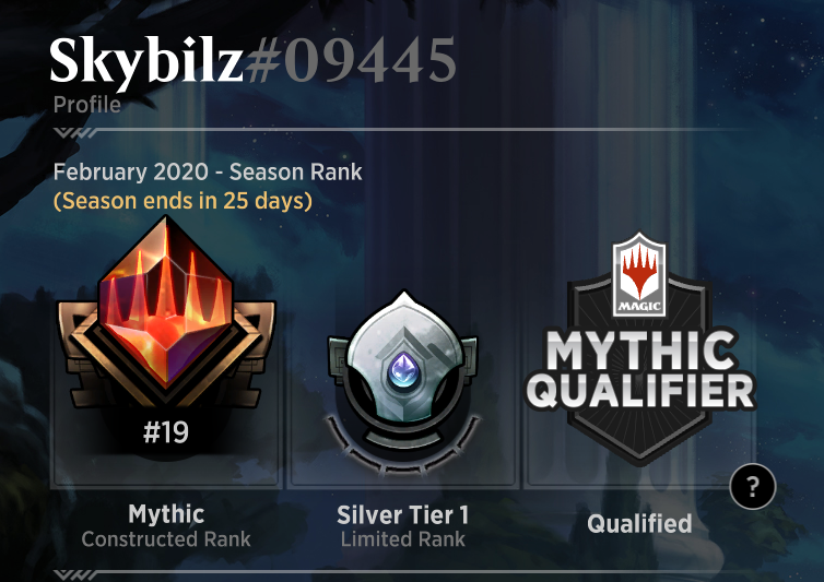 Skybilz's tweet photo. It's a Mythic PB by 12 minutes getting it on Day 3! Thanks to @TheCorgiButts1 for showing me how to Jeskai Fires :) #GOGENJI  @TeamGenji https://t.co/pCbdWP2E4Z