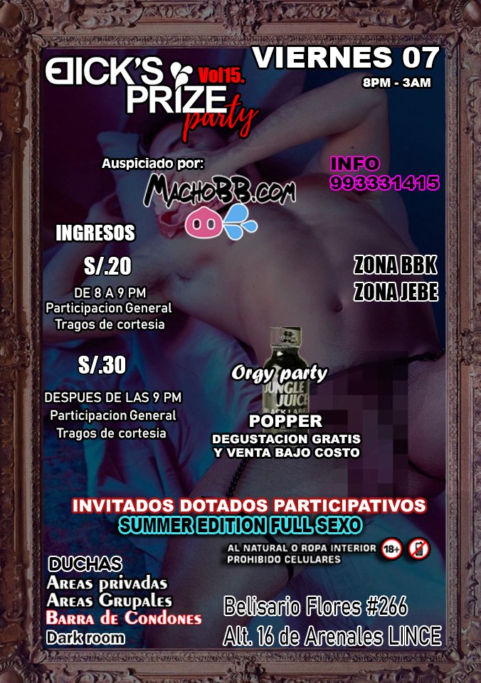 Perumeng's tweet photo. VIERNES 7 dsd 8pm
Como te guste con o sin ⭕
Tú decides

VIVE #Perumeng🍆🍑💦
🔥INFO AL WHATS 993331415
⚡️#MILKPARTY⚡️

➡️INVITADOS DOTADOS
♦️ Dark  Rooms
♦️ Camas redondas
♦️ TRAGO DE CORTESÍA
♦️ CAMAS REDONDAS
🔴 BARRA DE CONDONES
♨️DEGUSTACIÓN DE POPPER
🔃 PARA GANAR #FREEPASS https://t.co/f2aoEpVBWY