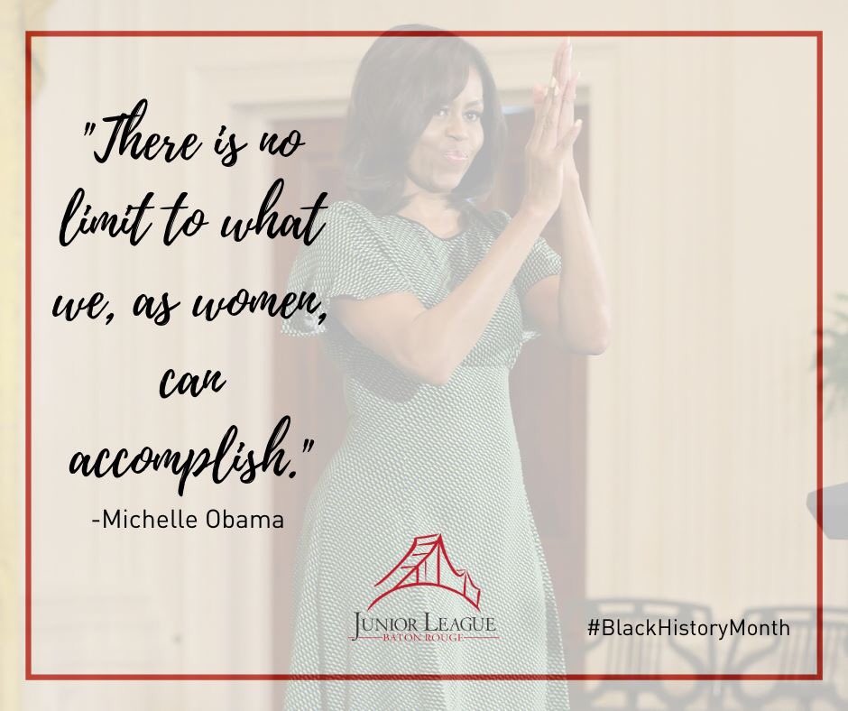 #MotivationalMonday:  Michelle Obama, the former First Lady of the United States, is a role model for women and an advocate for healthy families, service members and their families, higher education, and international adolescent girls' education.
#BlackHistoryMonth #JLBR