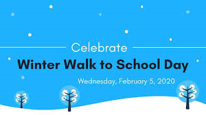 Bernard_lib's tweet photo. Let's get ready to walk to school on Winter Walk to School Day, Wednesday, February 5.  Gather a group of friends and make it fun way to get to school. https://t.co/CPyDVh5VAZ