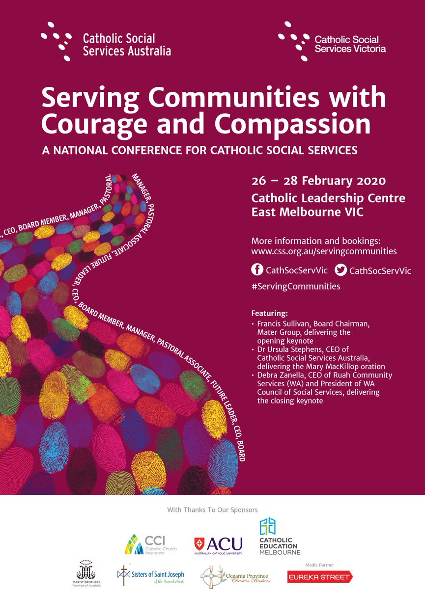 Catholic Social Services Victoria (CSSV) (@cathsocservvic) on Twitter photo Registrations close Wednesday 19th Feb for our national Catholic Social Services Conference conference, #ServingCommunities with Courage & Compassion, 26-28 Feb 2020 in East Melbourne. Book for the whole conference or parts. Don't miss out! bit.ly/36Q4vUg <a href="/CSS_Aus/">Cath Social Services</a> <a href="/ACBC1/">Australian Catholic Bishops Conference</a> Registrations close Wednesday 19th Feb for our national Catholic Social Services Conference conference, #ServingCommunities with Courage & Compassion, 26-28 Feb 2020 in East Melbourne. Book for the whole conference or parts. Don't miss out! bit.ly/36Q4vUg <a href="/CSS_Aus/">Cath Social Services</a> <a href="/ACBC1/">Australian Catholic Bishops Conference</a>