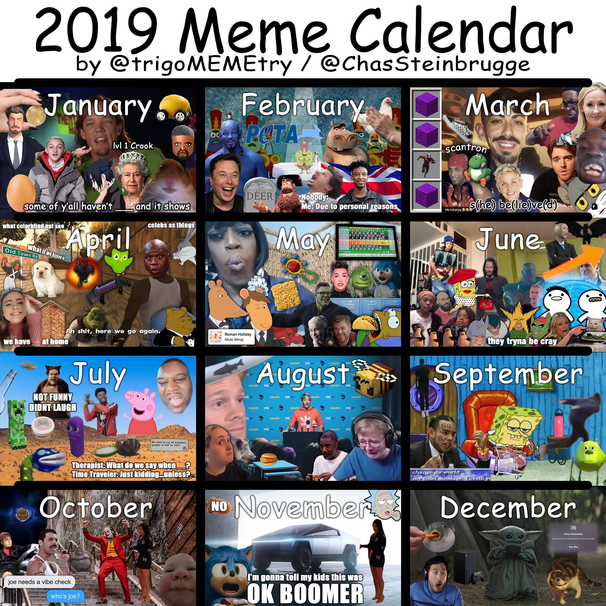 Trigomemetry On Twitter Here S The Updated Meme Calendar.