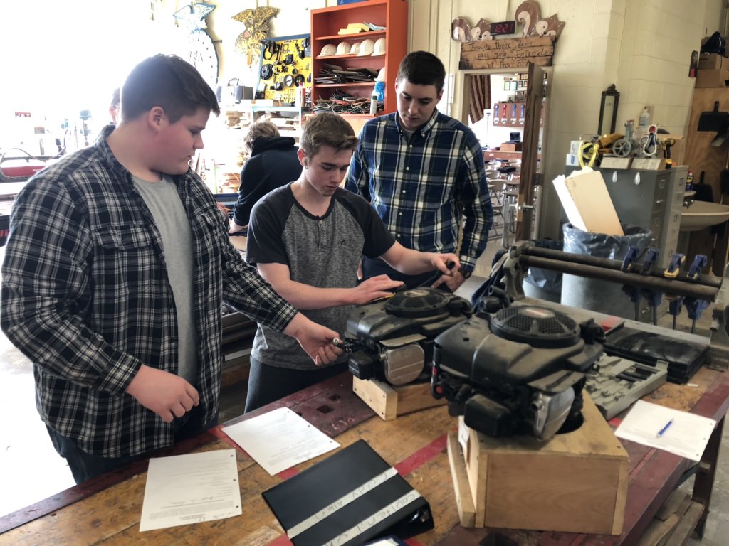 MissMetrick's tweet photo. It has been a great start to the spring semester with @BWitmer20 these past few weeks! Engines, soils, public speaking, wood shop &amp; more! #psuaged20 #TeachAg https://t.co/yGpsNTpZnS