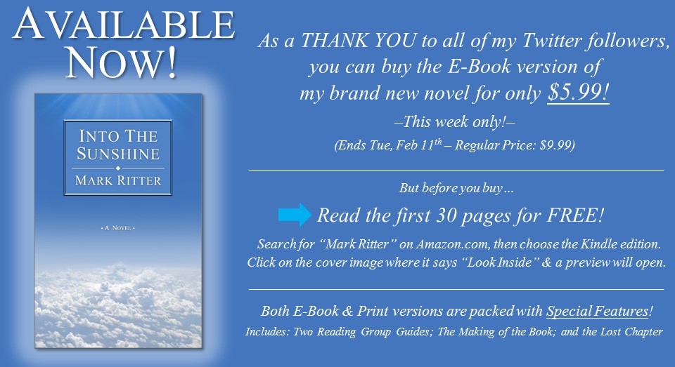 The wait is over!  I'm very excited to introduce all of you to my new novel, INTO THE SUNSHINE!!  Available now!!
amazon.com/Into-Sunshine-…