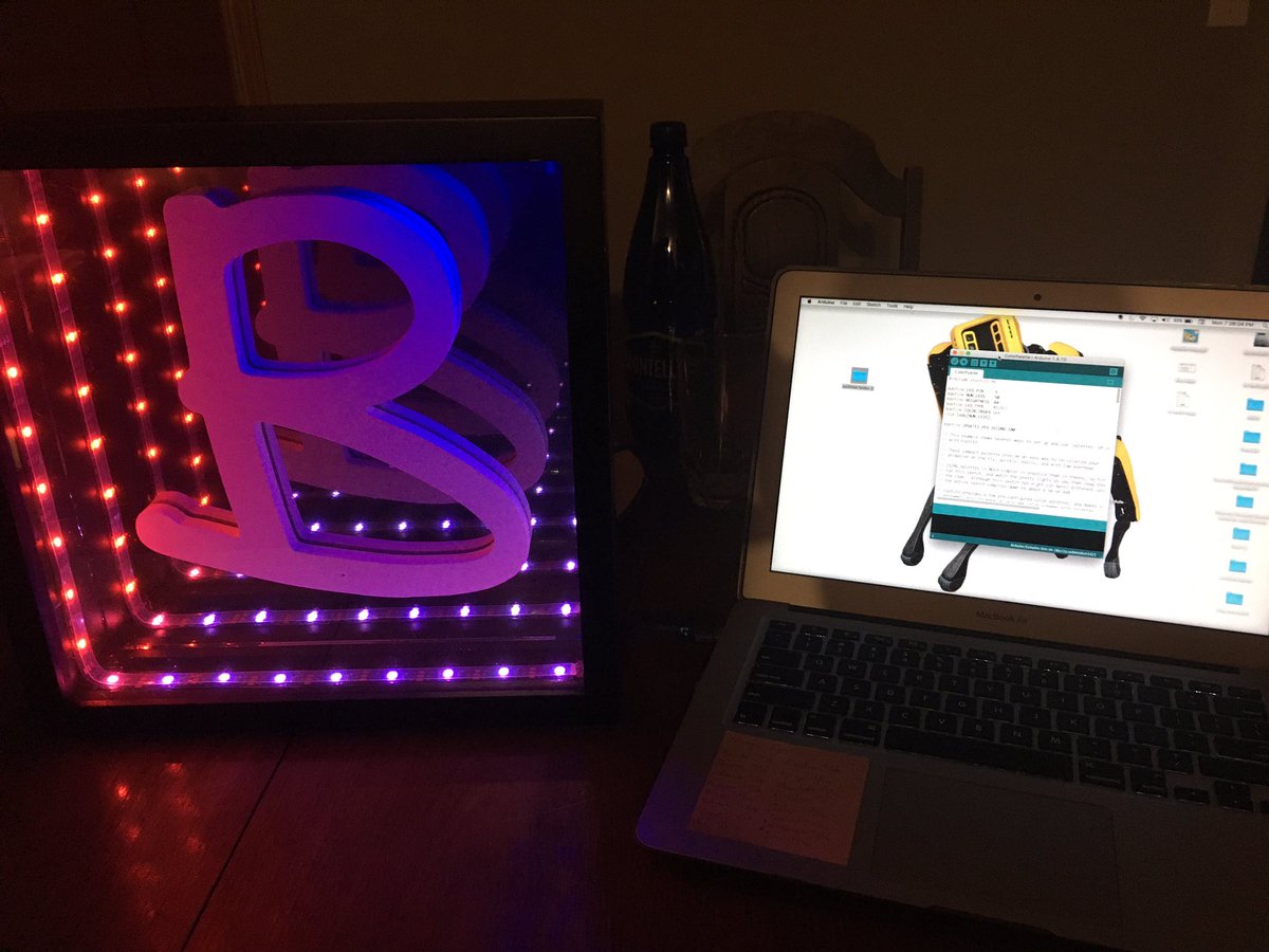 dcpye's tweet image. 2nd Infinity Mirror finished. Both kiddos are super happy with them. Video to follow soon. #maker #DIY #OnTheWorkbench #Arduino #LEDs