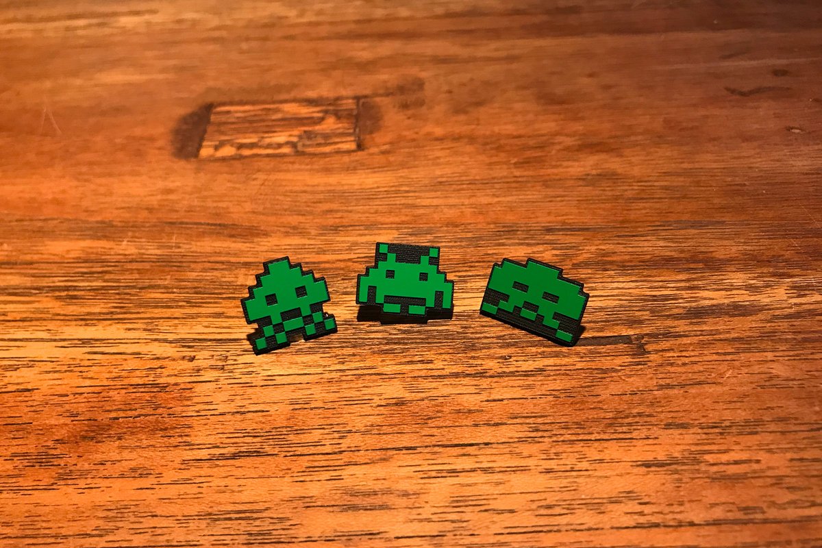interstait's tweet image. Excited to share the latest addition to my #etsy shop: Invader from Space Set of 3 Pins Classic Arcade Video Game etsy.me/2SjdtEn #accessories #pin #retro #invaders #space #videogame