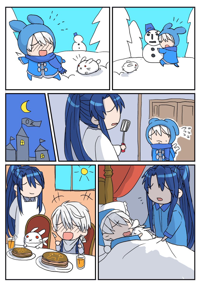 オズとアーサーと雪うさぎとパンケーキの思い出 #まほやく_FA 