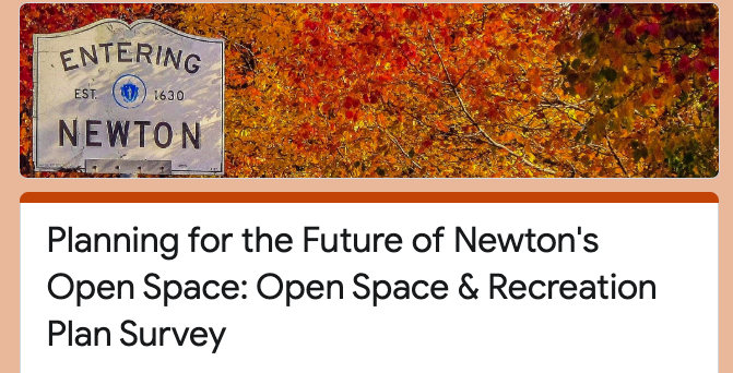 Open Space and Recreation Survey, city of Newton sign