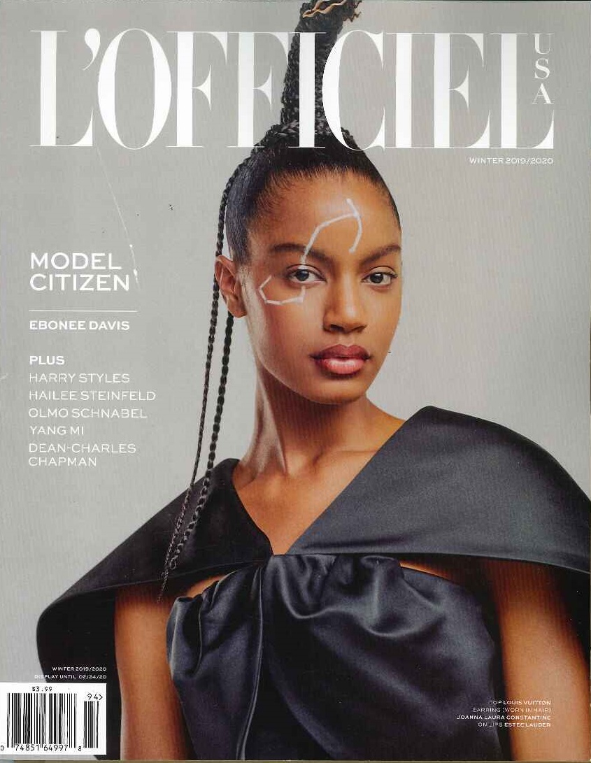 Kino_Yosho's tweet photo. 【まもなく販売終了】「L'OFFICIEL USA」2019/20 WINTER号の表紙を飾るのはモデル&アクティビストのエボニー・デイビス。中には #ハリースタイルズ の特集記事も。2/5でウェブ販売終了となります、ご注文はお早めに!→https://t.co/xihOK1SFF8 kk #洋雑誌 #海外マガジン #EboneeDavis #HarryStyles https://t.co/8BhLRI5ZYx