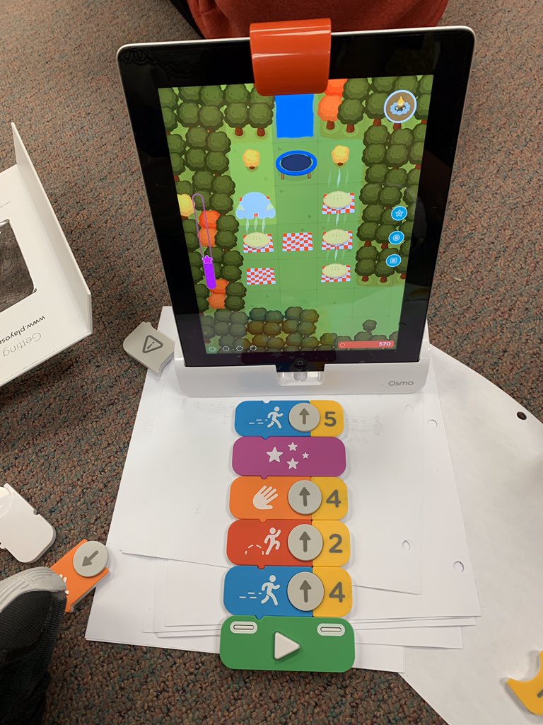 prairiedale's tweet image. Started block coding today with grade 6- used the physical blocks of @PlayOsmo and they had so much fun! #coding #makerspace #codingwithawbie