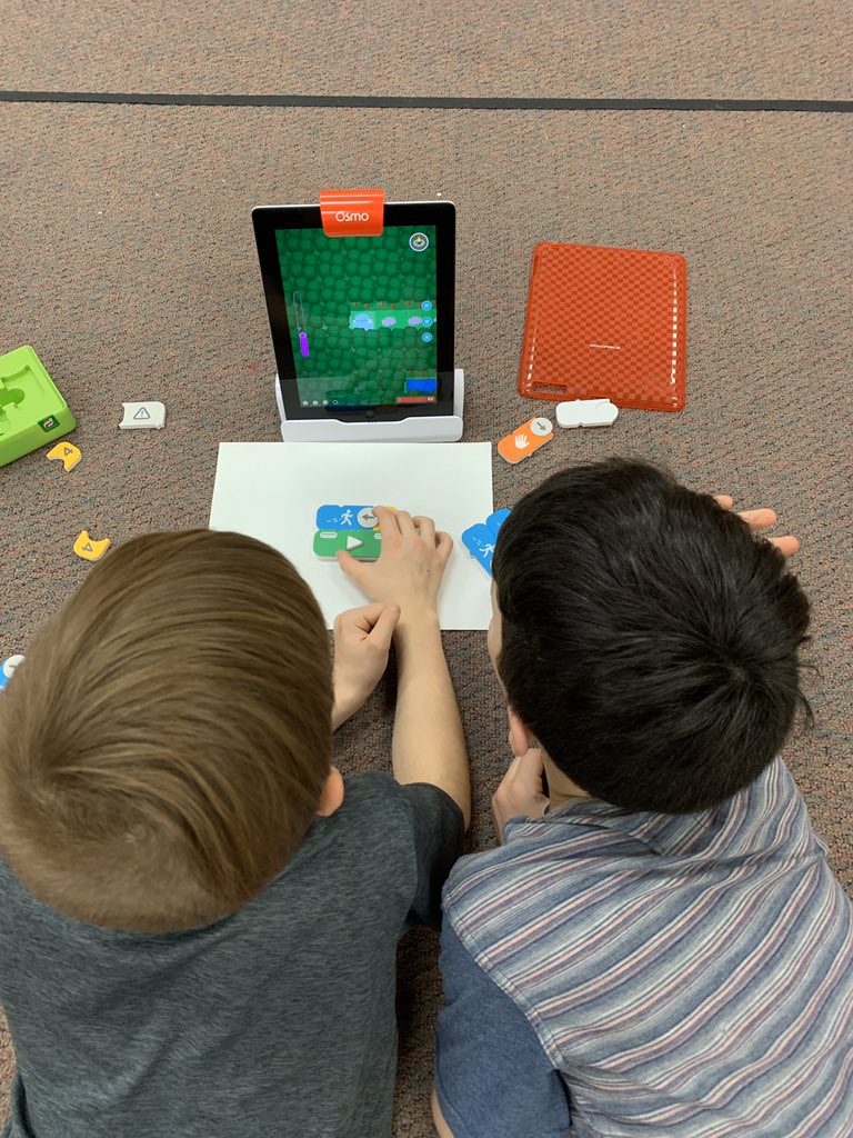 prairiedale's tweet image. Started block coding today with grade 6- used the physical blocks of @PlayOsmo and they had so much fun! #coding #makerspace #codingwithawbie