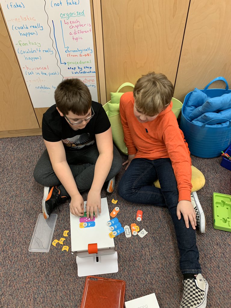 prairiedale's tweet image. Started block coding today with grade 6- used the physical blocks of @PlayOsmo and they had so much fun! #coding #makerspace #codingwithawbie