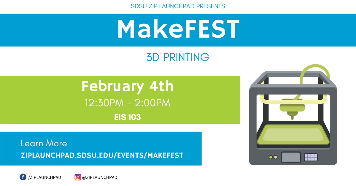 ZIPLaunchpad's tweet image. Interested in 3D Printing? Join the ZIP Launchpad TOMORROW for MakeFEST!

There will be free pizza

#dreamdesigndevelop