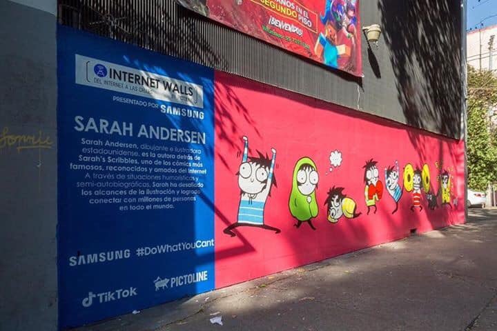 pica_dillo's tweet photo. El muro de #SaraAndersen parte del proyecto #InternetWalls de Pictoline “intervenido” por un “grafitero”(omitiré su nombre). Se me hace algo totalmente irrespetuoso y bueno, si de jodido hubiera pintado algo chingon o que aportara a la obra (digo, si ya la vas a cagar) pero no... https://t.co/A66wkvbtqB