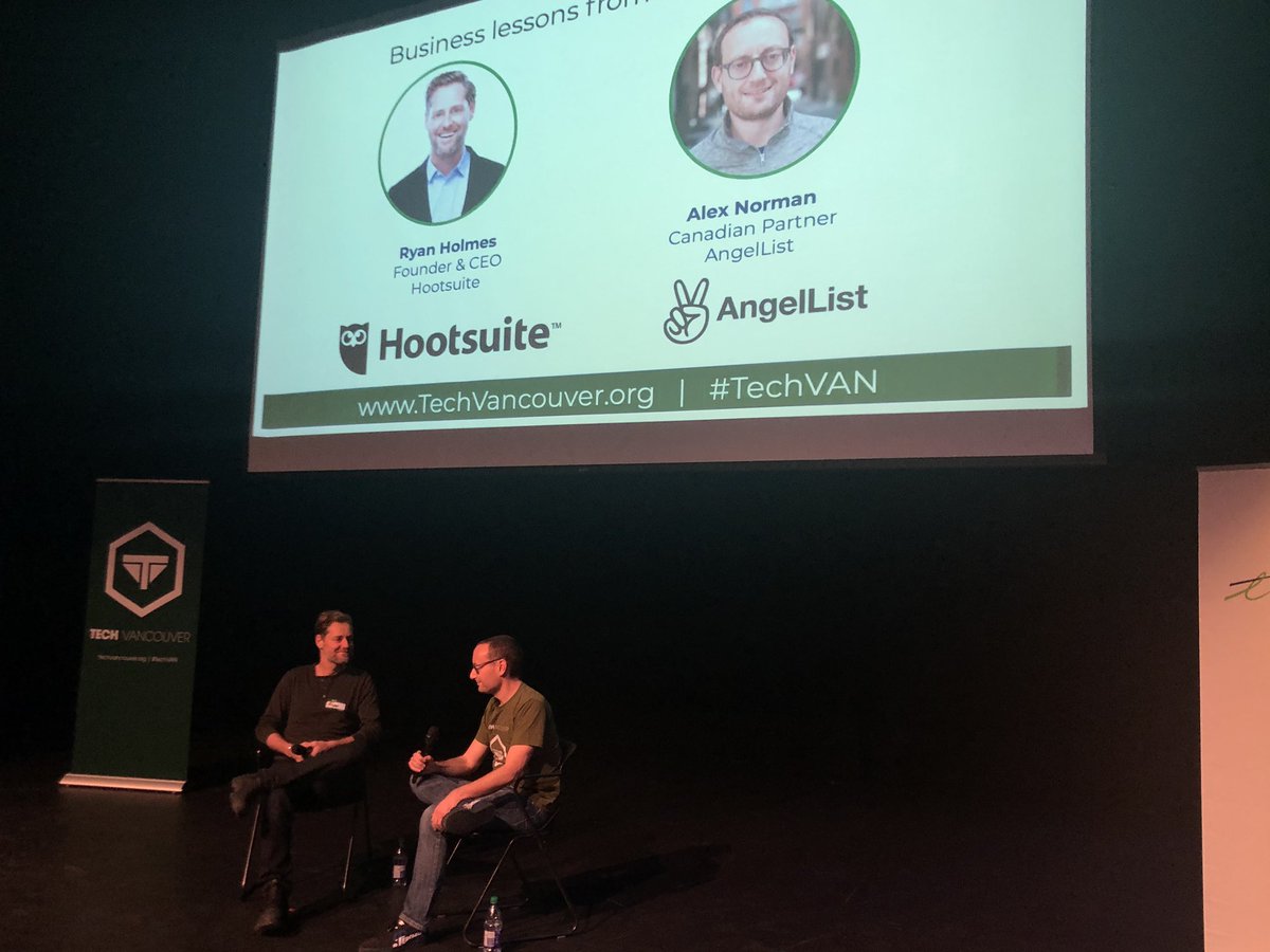 Listening to the wisdom and experience of my former leader, Ryan Holmes at #techvan