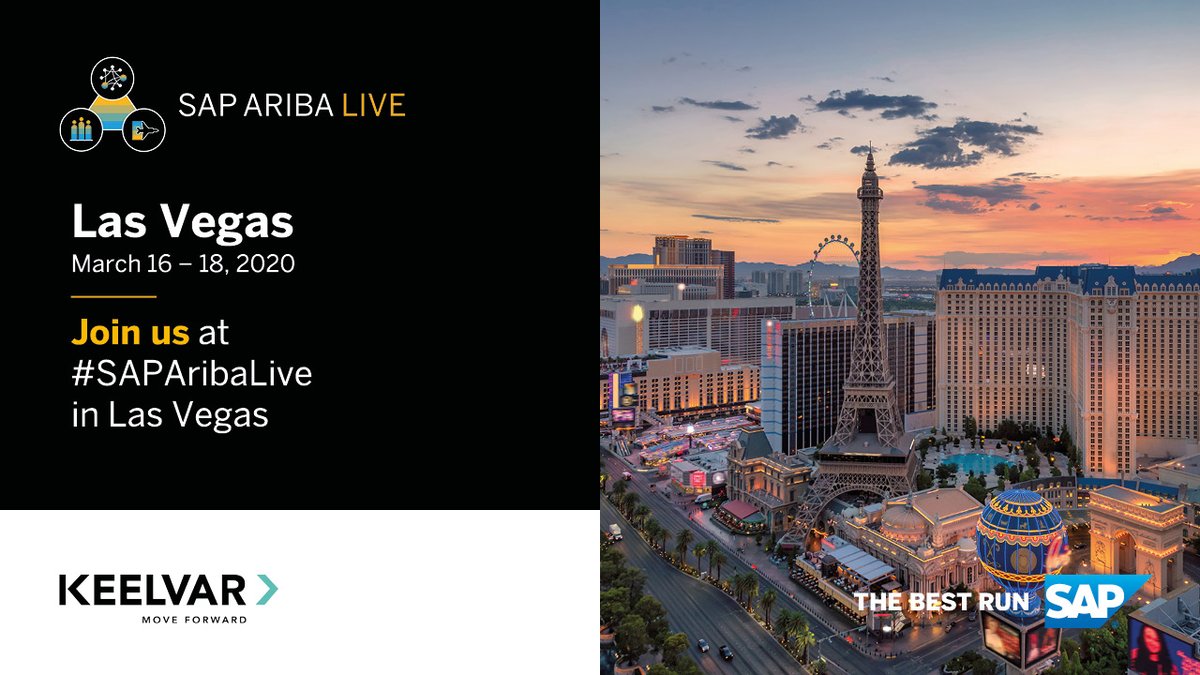 keelvar's tweet image. Keelvar is proud to be a sponsor of #SAPAribaLive Las Vegas 2020. Visit us at the Wynn and Encore on 16-18 March to learn more about our solution, and our exciting new integration with SAP Ariba. 

#intelligentsourcingautomation #sourcingoptimizer #strategicsourcing
