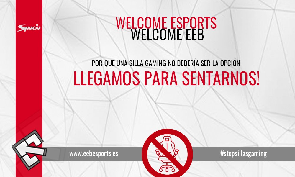 SpacioVa's tweet photo. Hoy empezamos a dar pasos en los #esports de la mano de @EEBEsports. Un acuerdo de colaboración que nos llevará dentro de un mundo desconocido, pero muy unido al mobiliario profesional.

#WeAreEEB  #stopsillasgaming https://t.co/KCIEfdD3SO