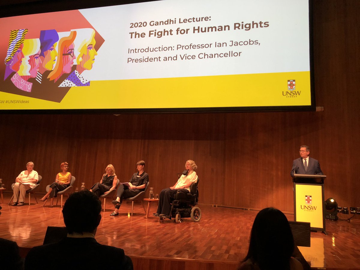 Karina_Roberts's tweet photo. Fortunate to be at the 2020 Gandhi Lecture listening to fabulous women who are human rights champions  @UNSWLaw @UNSW https://t.co/d6ta35qQmg