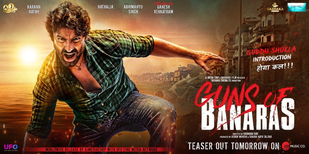 karannnathh's tweet photo. 1 day to go for the guns to blaze! Get ready for the teaser. OUT TOMORROW!

@nathalia_kaur @talk2ganesh @Shilpashirodkr @ashokmunshi @SnShaina @gobthefilm 

#gunsofbanaras #karannath #teaser #officialteaser #karannnathh #banaras #bollywood #tomorrow https://t.co/gMoVXgJkrI