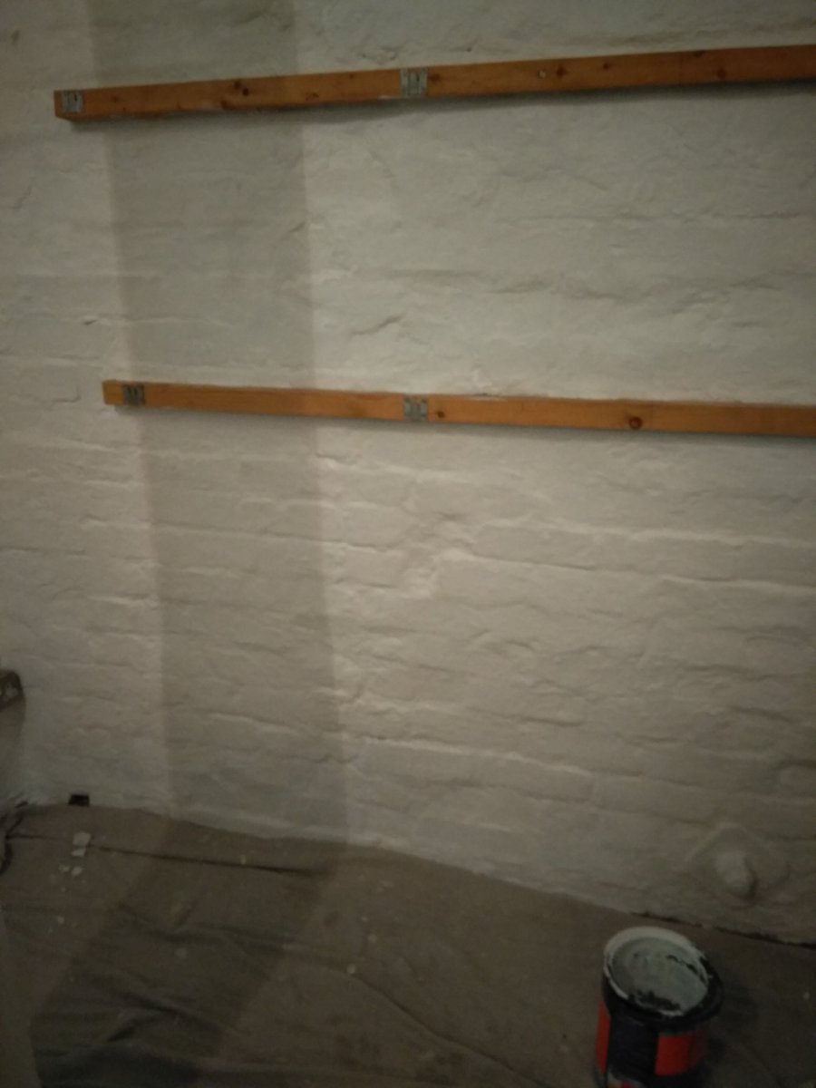 Newly painted wall at the museum