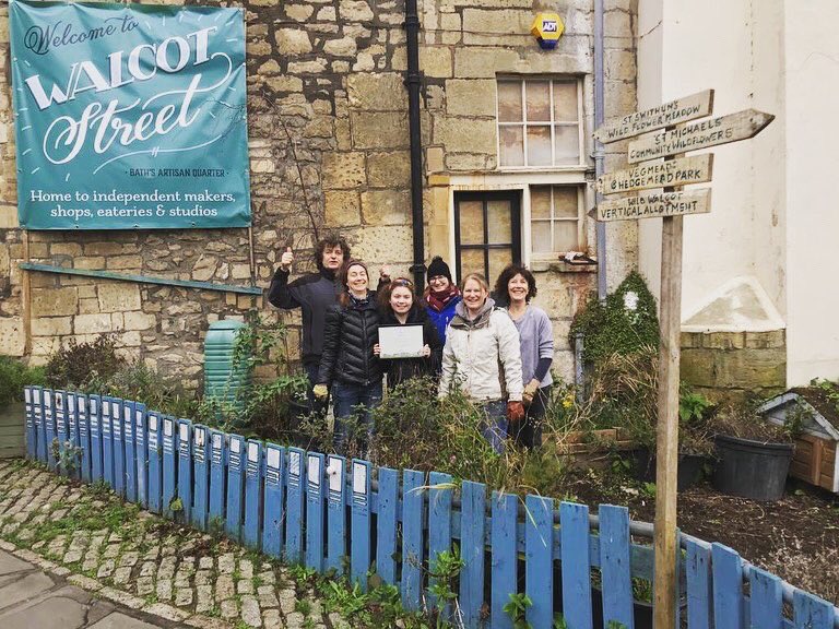 wildwalcot's tweet image. Great volunteer session on Sunday and an opportunity for the team to pose with their Britain in Bloom award! Well done everyone who has helped with Wild Walcot and plenty of opportunities to get involved this year @avonwt