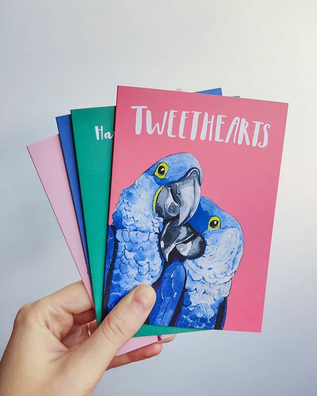crabapplemoon's tweet photo. I had a delivery of my new card designs yesterday and I'm so pleased with them.  I will be photographing and listing them today 🦜🦜 https://t.co/MwM5x6A4Yu https://t.co/LaqPibioZo