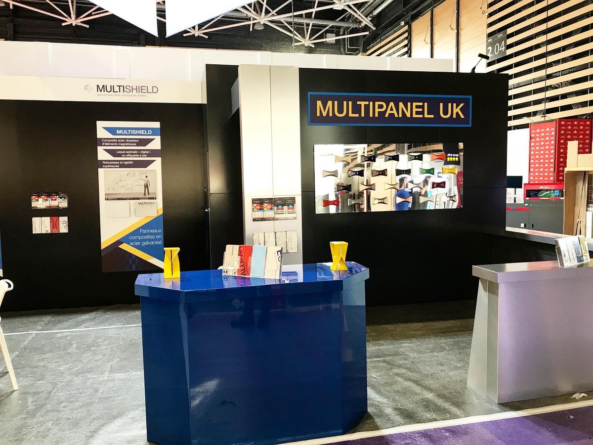 MultipanelUK's tweet photo. DAY 1 at @salon_cprint today!
Weโre so excited to be here, you can find us on stand 2H41! Make sure you come along to find out all about our wide range of versatile products - see you soon ๐ #multipaneluk #cprint #alupanel https://t.co/FOuWcPg350