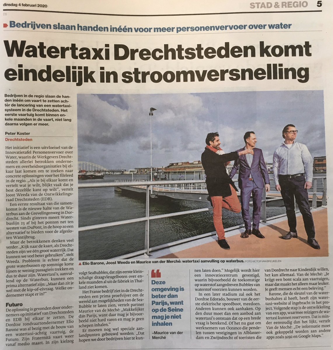 Bedrijven slaan handen ineen voor meer Personenvervoer over Water @IBarone_ <a href="/SeaBubbles/">SeaBubbles</a> <a href="/waterbus/">Waterbus van Blue Amigo</a> #Edorado <a href="/DrechtstedenReg/">Drechtsteden</a> <a href="/DealDrecht/">Deal Drechtsteden</a> #Oceanco <a href="/WerkgeversD/">Werkgevers Drechtsteden</a>