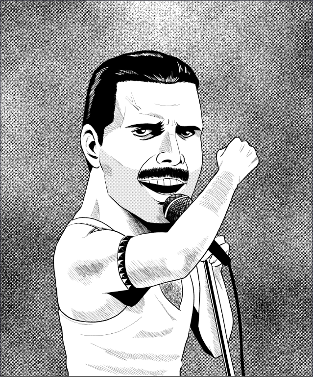 クリスタの練習にフレディを描いた 