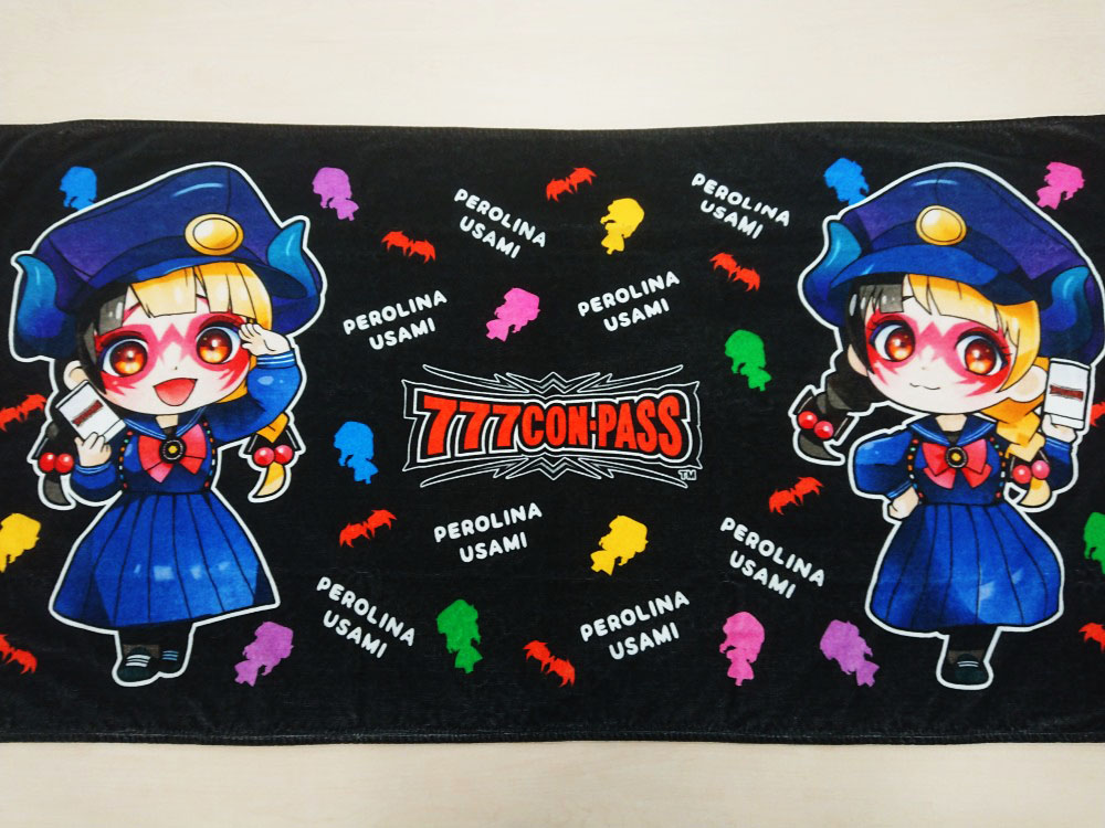 777CON-PASS×兎味ペロリナコラボバスタオル手書きサイン 777CON-PASS（スリーセブンコンパス、777コンパス） on X: 