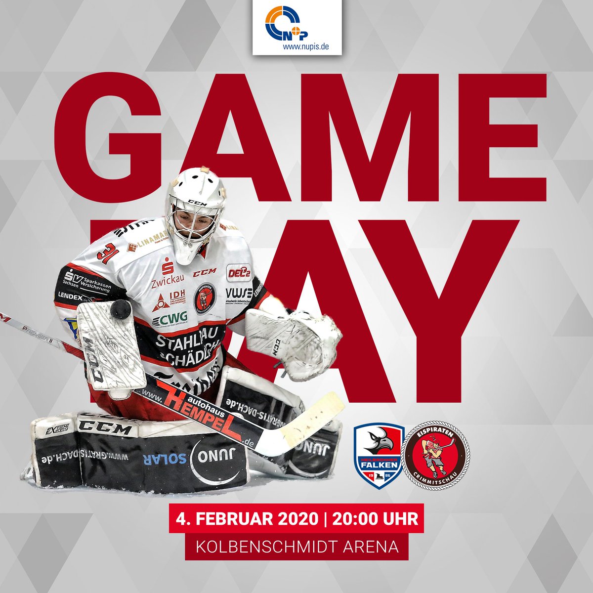 eispiraten's tweet photo. 🅖 🅐 🅜 🅔 🅓 🅐 🅨 #nurzusammen
🆚 @HeilbronnFalken
📍 Kolbenschmidt Arena
⏱ 20:00 Uhr
_____
📺 https://t.co/mwSkKSN4WH | ⌨ etconline Liveticker | #nupis https://t.co/0CdsKnor1C