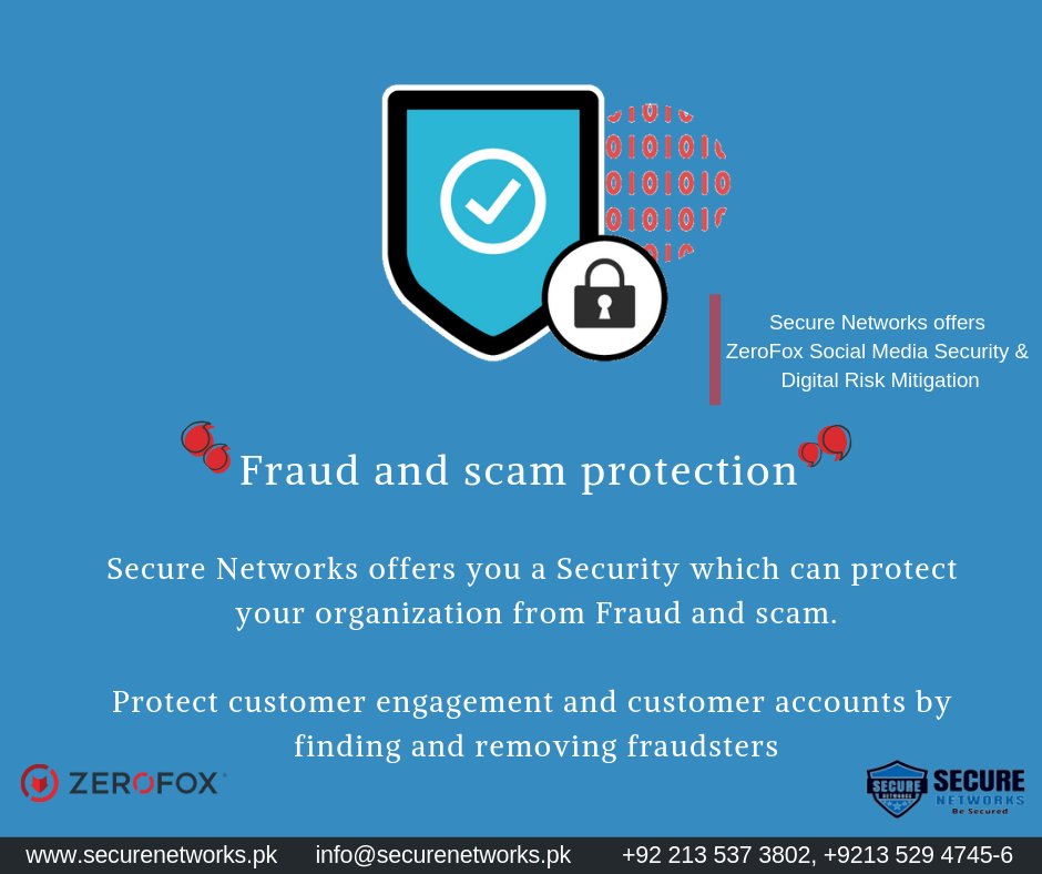 SecureNetworksp's tweet photo. Secure Networks is offering @ZeroFOX Social Media & Digital Risk Mitigation.
#SecureNetworksPvtLtd
#SecureNetworks
#ScamProtection
#FraudProtection
#DigitalRisk
#ZeroFox
#ZeroFoxPartnerInPakistan
#Besecured
https://t.co/YFbNGuG4AS
info@securenetworks.pk
+92 213 537 3802 https://t.co/T0KYEZrve6