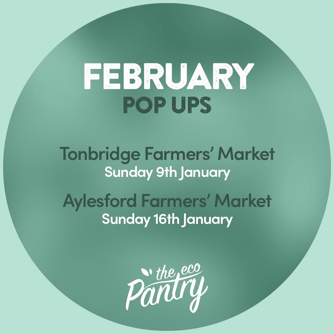 EcoPantryUK's tweet photo. ✨February Pop Ups✨

You’ll find us at @TonbridgeFmMrkt  and @AylesfordFmMrkt  this month! 🙂

#plasticfree #refillstation #refill #waronplastic https://t.co/LaSLpeWjUX