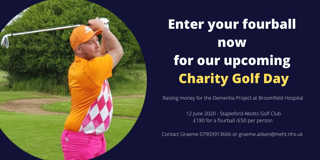 meh_charity's tweet photo. We are raising money for our Dementia Project
Join 
@GraemeAitken8
 and his fabulous team of fundraisers at the Charity Golf Day this June
#golf #golfday #charitygolf #dementia #fundraising https://t.co/ibR3hMin9s