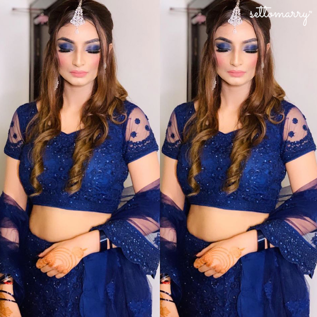 settomarry's tweet photo. With the blend of nude lips 💋 contemplating soft blue smokey eyes 👀 
Find, book and pay in easy EMI for wedding makeover from your favourite makeup artists. Visit https://t.co/2H3gtfd1KD
#settomarry @settomarry #settomarrybride #partymakeup https://t.co/xJm7RIRuG3