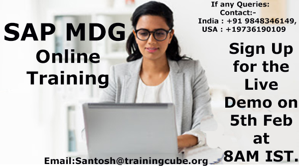 Upgrade your skills to #SAP MDG
Sign Up for the Online Training Live Demo on 5th Feb at 8 AM IST.
Interested people Register Here: goo.gl/qCXxcb
If any Queries:
Email:Santosh@trainingcube.org
Contact:- India: +91 9848346149,USA: +19736190109
trainingcube.org/courses/sap/sa…