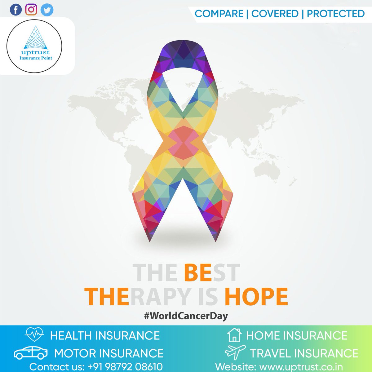 UptrustPoint's tweet photo. THE BEST THERAPY IS HOPE...

#WorldCancerDay #Uptrust #UptrustInsurancePoint #Ahmedabad #DriveInRoad #Satellite #GeneralInsurance #LifeInsurance #HealthInsurance #AhmedabadDiaries #AhmedabadInsurance #FuturePlanning #TravelInsurance https://t.co/ThrD3OQHnB