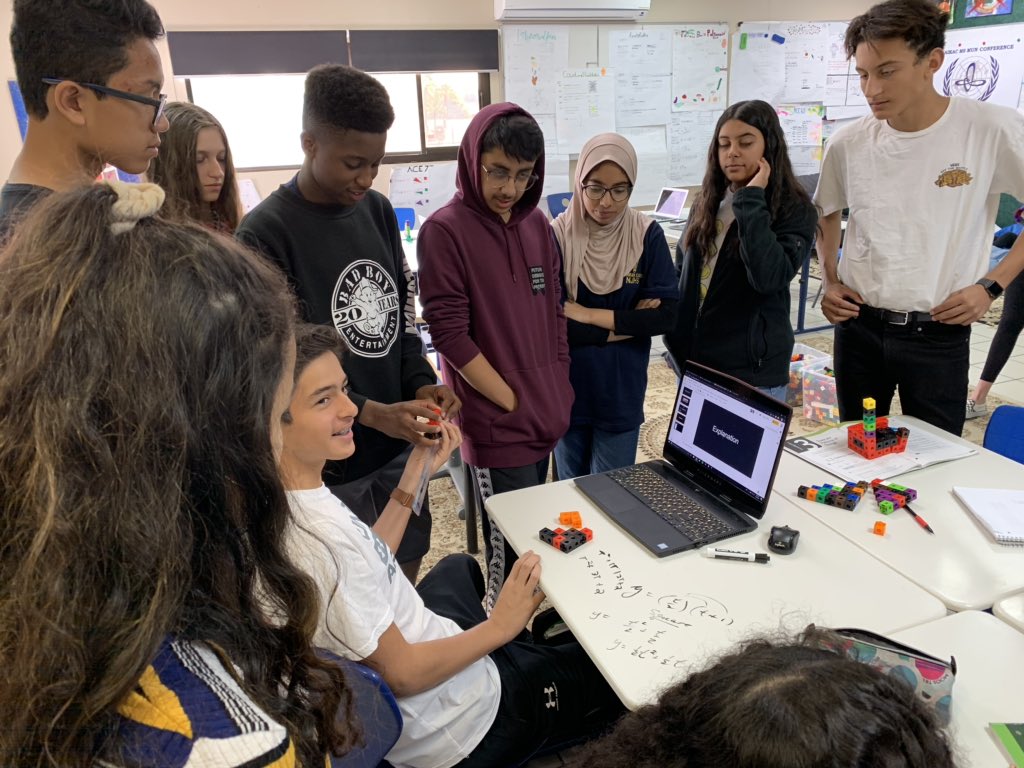 mathcoachRiyaz's tweet photo. Students explore different strategies to solve the staircase problem; how does the expression relate to the context @tplhhi #DHAPR1DE @connectedmath https://t.co/68z6AeCR38