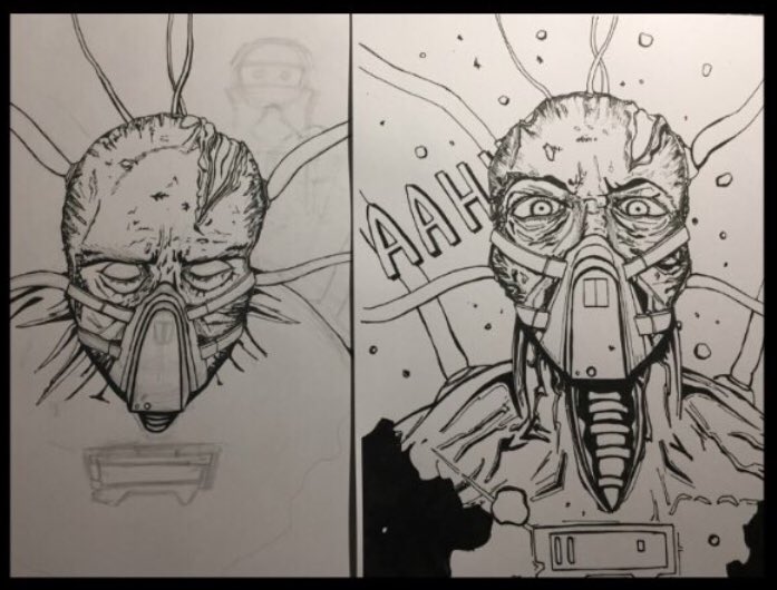 PJohnpepon's tweet photo. Working on our Group Alpha Story..some shots of Vader being turned into a Cyborg..the goal is to build a cool video displaying comic art and paper models into a story.. #groupalpha #art #comicart #StarWars #papertigercreations #sketch #johnpepon https://t.co/orMtQDgSpN