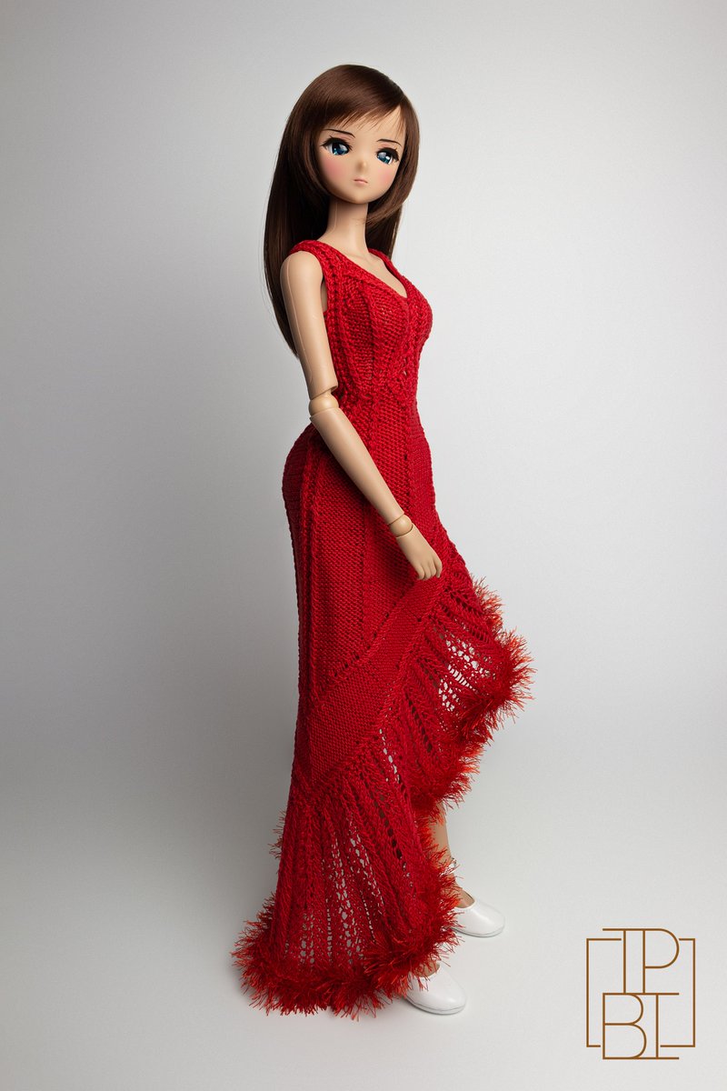 IKhoroshaeva's tweet photo. Red Knitted Dress for Smart Doll Destiny #smartdoll #dressforsmartdoll #clothesforsmartdoll #sdclothes #sddestiny #toypatternsbyirina https://t.co/ClhQtShDDF