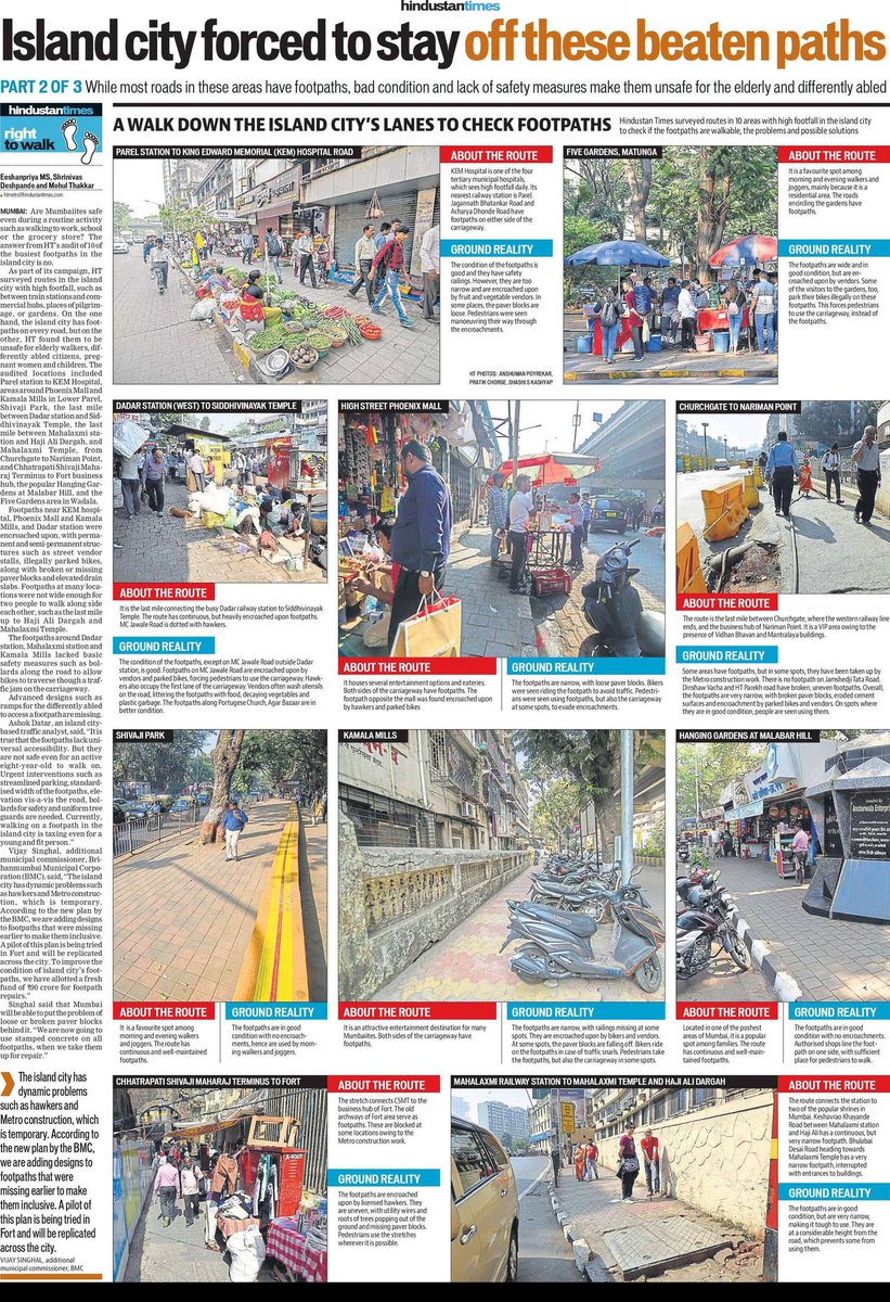 MehulThakkar_'s tweet photo. The replies to the below posts indicate that there's generally a lot of opinion citizens have on state of footpaths. 2nd part: @HTMumbai
checks if pedestrians walking in island city are safe even during,,, a routine activity of walk? #walkwithHT @shailesh505 @Eeshanpriya https://t.co/4T0YFyzAqv